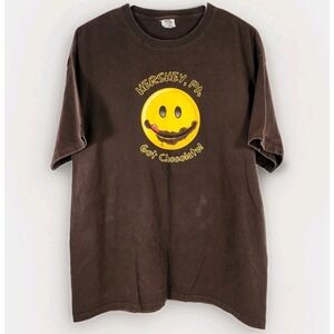 Delta Got Chocolate Hershey, PA Tshirt Smiley Face Chocolate‎ Brown Men's Large